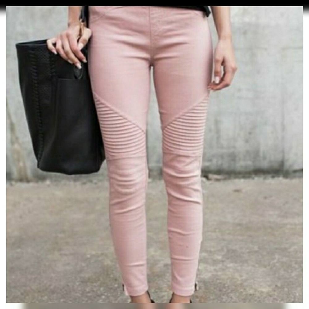 Dusty Mauve Moto Biker Leggings